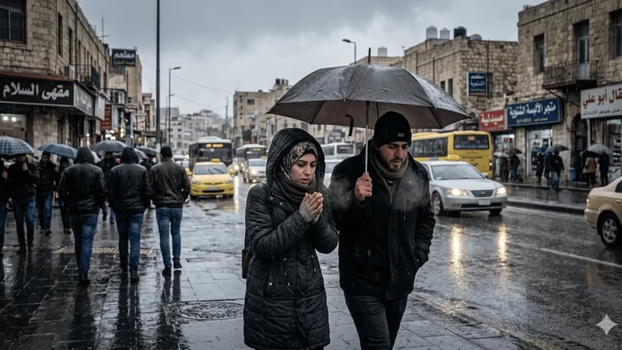 منخفض جوي عميق يضرب الأردن في إطار الحالة الماطرة المسماة غيث